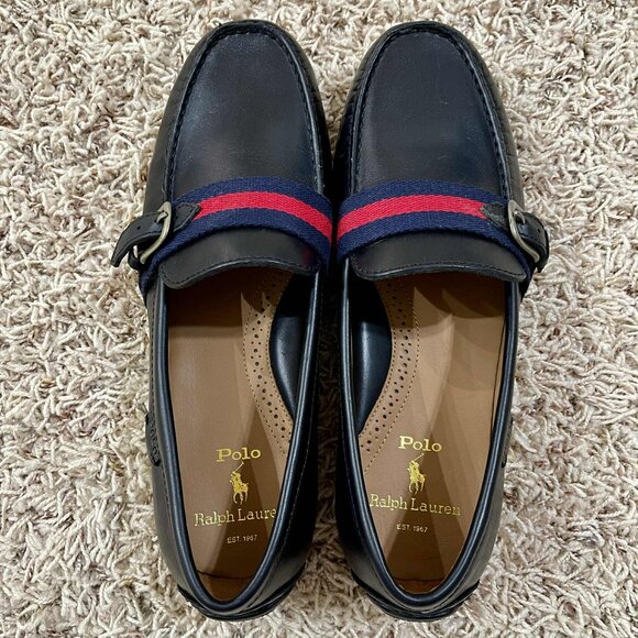 Polo Ralph Lauren Men\'s Riali Leather Driving Shoes Loafer Black, Size 9 main image 8